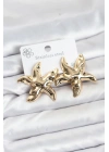 MuI MuI 316L Çelik Gold Renk Yıldız Model Kadın Küpe