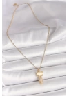 MuI MuI 316L Çelik Gold Renk Zincir Zirkon Taşlı Kedi Model Kadın Kolye
