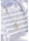 MuI MuI 316L Çelik Gold Renk Zirkon Taşlı Ay Yıldız Model Kadın Kolye