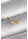 MuI MuI 316L Çelik Gold Renk Zirkon Taşlı Kalp Tragus Piercing