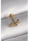 MuI MuI 316L Çelik Gold Renk Zirkon Taşlı Tragus Piercing