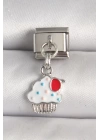 MuI MuI 316L Çelik Gümüş Renk Beyaz Kupkek Model Nomination Charm