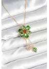 MuI MuI 316L Çelik Zincir Gold Renk Çiçek Model Sallantılı Kadın Kolye