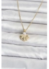 MuI MuI 316L Çelik Zincir Gold Renk Deniz Kabuğu Model Kadın Kolye