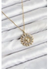 MuI MuI 316L Çelik Zincir Gold Renk Güneş Model Kadın Kolye