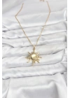MuI MuI 316L Çelik Zincir Gold Renk Güneş Model Kadın Kolye