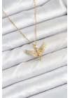 MuI MuI 316L Çelik Zincir Gold Renk Melek Model Kadın Kolye