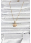 MuI MuI 316L Çelik Zincir Gold Renk Pembe Papatya Model Kadın Kolye