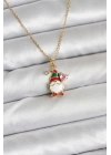 MuI MuI 316L Çelik Zincir Gold Renk Yılbaşı Teması Kadın Kolye