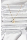 MuI MuI 316L Çelik Zincir Gold Renk Yonca Model Kadın Kolye