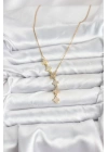 MuI MuI 316L Çelik Zincir Gold Renk Yonca Model Kadın Kolye
