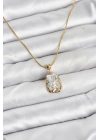 MuI MuI 316L Çelik Zincir Gold Renk Zirkon Taşlı Kadın Kolye