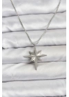 MuI MuI 316L Çelik Zincir Gümüş Renk Kutup Yıldızı Model 60 cm Zincir Kadın Kolye