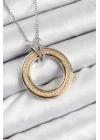 MuI MuI 316L Çelik Zirkon Taşlı Dönen Daire Model Gold Ve Gümüş Renk Kadın Kolye