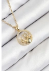 MuI MuI 316L Çelik Zirkon Taşlı Yıldız Ve Kalp Model Gold Renk Kadın Kolye