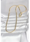 MuI MuI CM 14K Gold Renk Yassı Ezme Zincir Model 60 cm Kadın Kolye