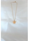 MuI MuI Gold Kaplama Sarı Renk Sedefli Kelebek Kolye
