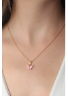 MuI MuI Gold Pembe Renk Kelebek Figür Kadın Kolye