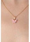 MuI MuI Gold Pembe Renk Kelebek Figür Kadın Kolye