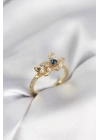 MuI MuI Goldfarbener Damenring mit Blumenmuster und Zirkonia-Stein
