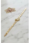 MuI MuI Gold Renk Pirinç Zirkon Taşlı Yılan Model Kadın Bileklik