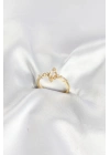 MuI MuI Gold Renk Vintage Model Zirkon Taşlı Yüzük
