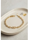 MuI MuI Gold Renk Zirkon Taşlı Messika Model Bileklik