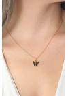 MuI MuI Gold Siyah Renk Kelebek Figür Kadın Kolye