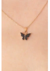 MuI MuI Gold Siyah Renk Kelebek Figür Kadın Kolye