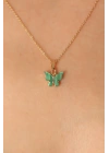 MuI MuI Gold Yeşil Renk Kelebek Figür Kadın Kolye