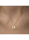 MuI MuI Gümüş Gold Tek Taşlı Uçak Kadın Kolye