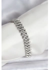 MuI MuI Gümüş Renk Pirinç Cuba Chain Gurmet Bileklik
