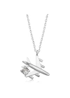 MuI MuI Gümüş Rodyum Tek Taşlı Uçak Kadın Kolye