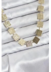 MuI MuI Kare Plaka Model Gold Renk Kadın Kolye