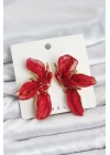 MuI MuI Lotus Model Kırmızı Renk Tüllü Kadın Küpe