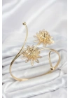 MuI MuI Pazu Bileklik Gold Renk Pirinç Lotus Model