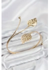 MuI MuI Pazu Bileklik Gold Renk Pirinç Yaprak Model