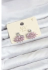 MuI MuI Pembe Zirkon Taşlı Gümüş Swan Kuğu Model Kadın Küpe