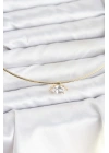 MuI MuI Pirinç Gold Renk Choker Model Zirkon Taşlı Kadın Kolye