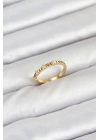 MuI MuI Pirinç Gold Renk Lazer Kesim Kadın Yüzük