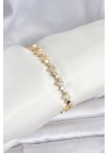 MuI MuI Pirinç Gold Renk VIP Seri Yıldız Model Zirkon Taşlı Kadın Bileklik