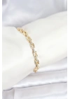 MuI MuI Pirinç Gold Renk VIP Seri Zincir Model Zirkon Taşlı Kadın Bileklik