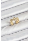 MuI MuI Pirinç Gold Renk Yonca Model Kadın Yüzük