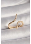 MuI MuI Pirinç Gold Renk Zirkon Taşlı Kadın Yüzük