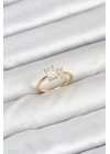 MuI MuI Pirinç Gold Renk Zirkon Taşlı Kadın Yüzük