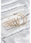 MuI MuI Pirinç Halka Model Gold Renk Kadın Set Küpe