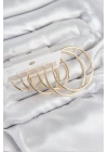MuI MuI Pirinç Halka Model Gold Renk Kadın Set Küpe