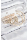 MuI MuI Pirinç Halka Model Gold Renk Kadın Set Küpe
