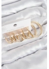 MuI MuI Pirinç Halka Model Gold Renk Kadın Set Küpe