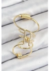 MuI MuI Pirinç Halkalı Model Gold Renk Kıkırdak Küpe